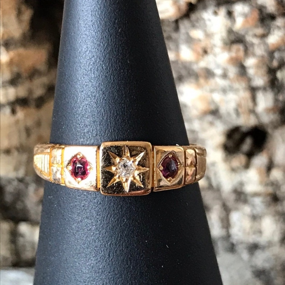 A Wonderful Victorian Ruby And Diamond Ring